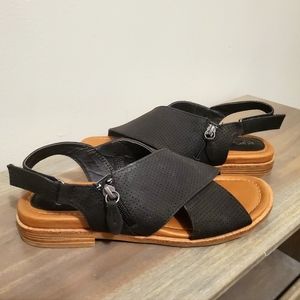 Black Eurosoft by Sofft Criss Cross Sandals